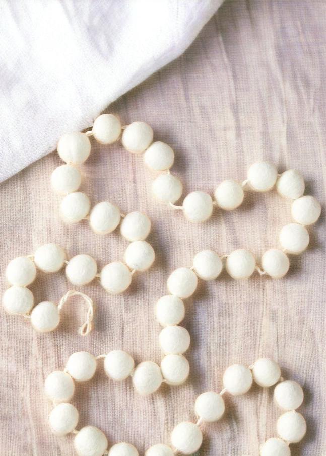 White Pom Pom Garland