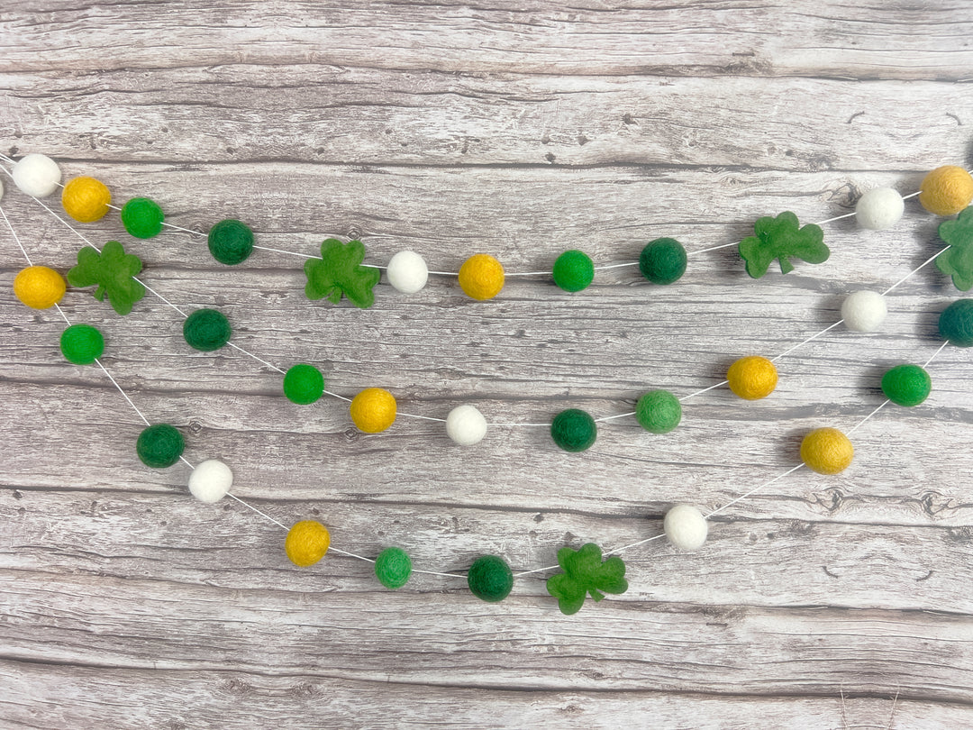 Green & Gold Shamrock Garland