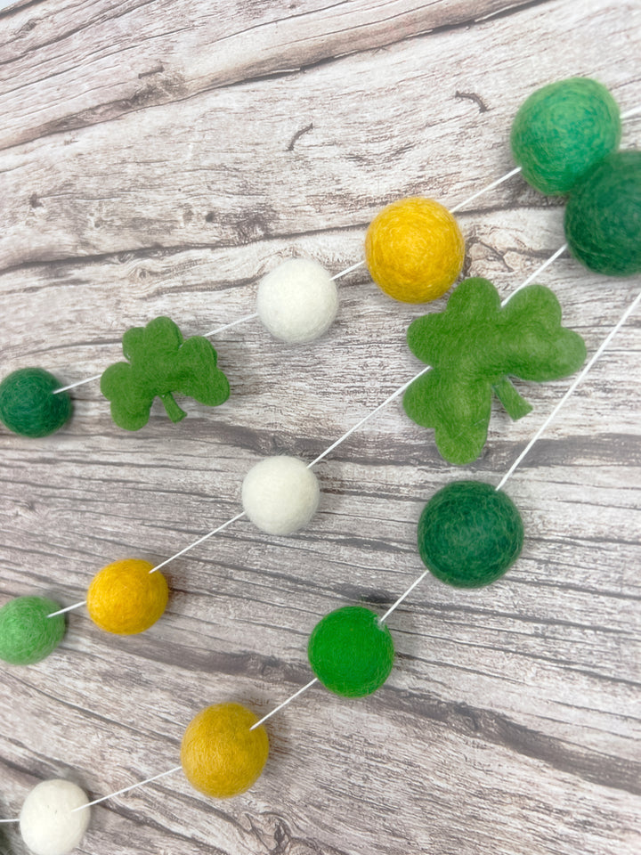 Green & Gold Shamrock Garland