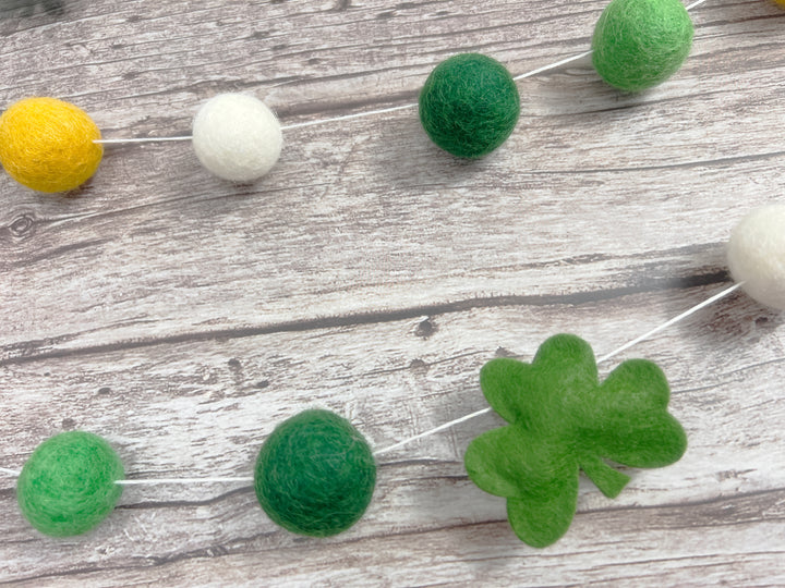 Green & Gold Shamrock Garland