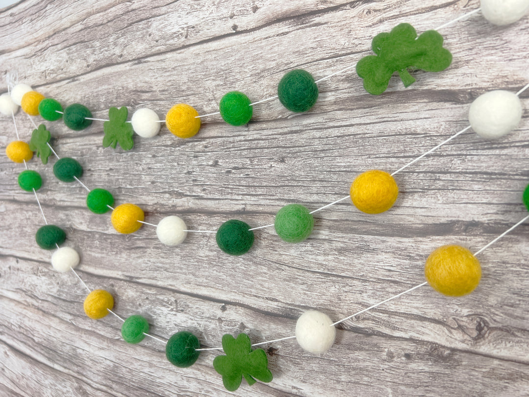 Green & Gold Shamrock Garland