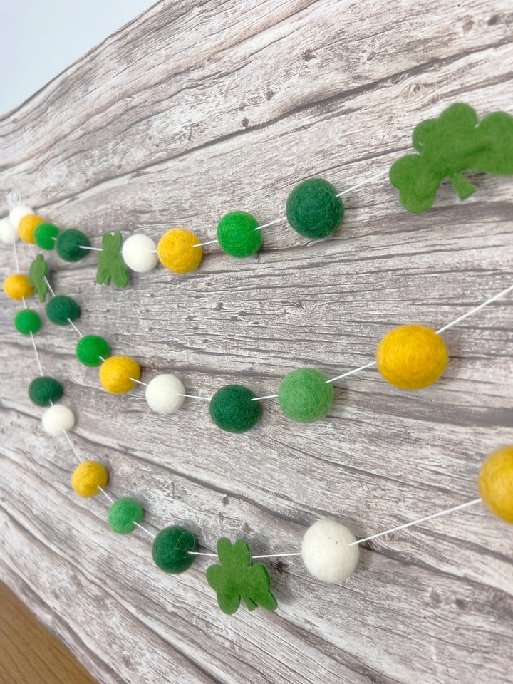 Green & Gold Shamrock Garland