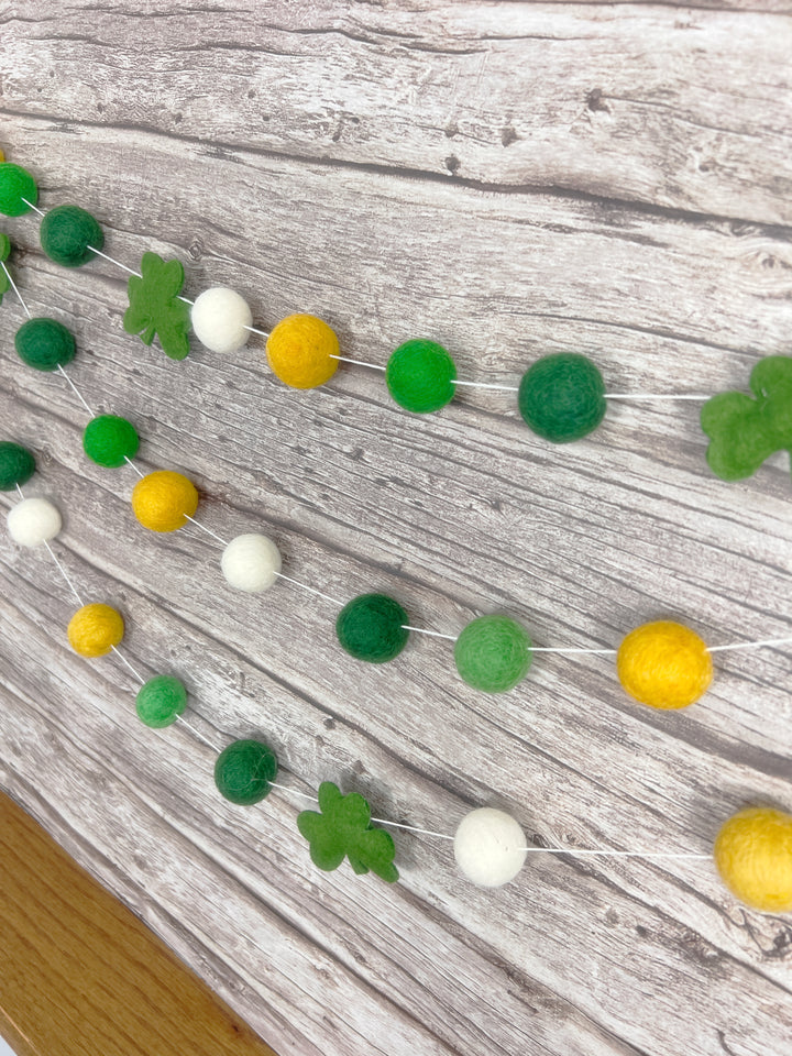 Green & Gold Shamrock Garland